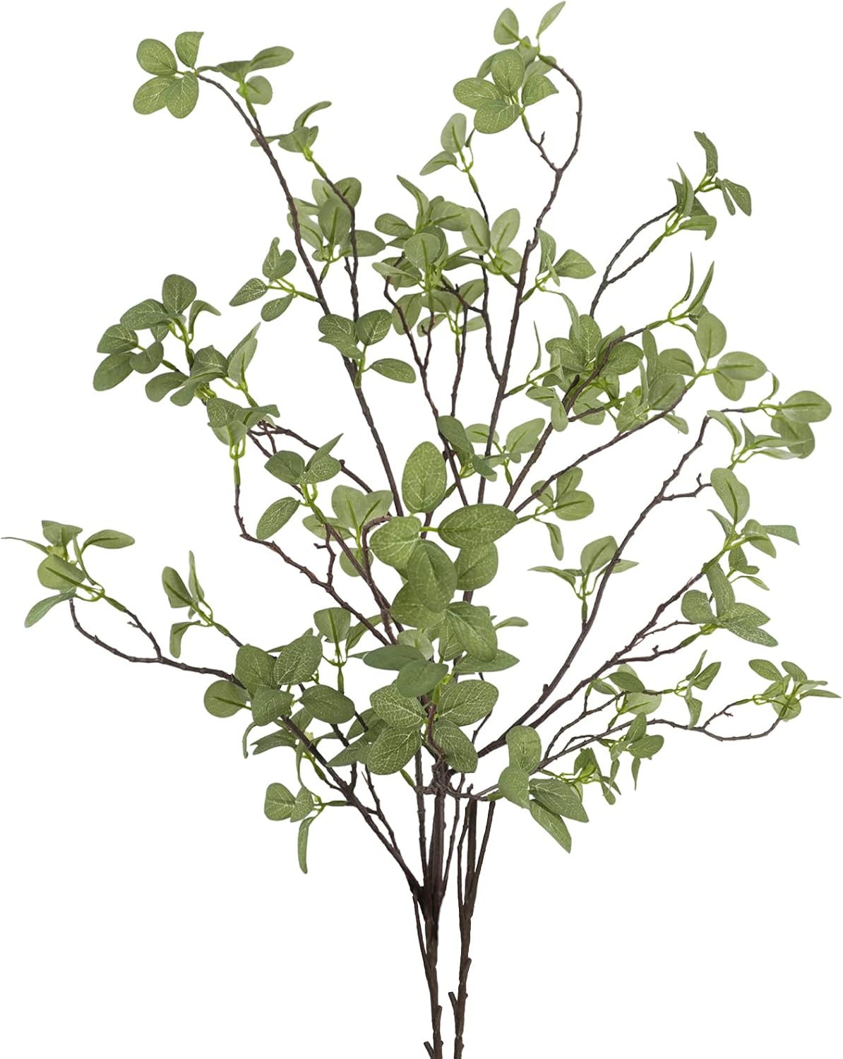 2 pcs Artificial Greenery Stems, 41.3’’ Tall Fake Plants Branches Faux Greenery Ficus Twig Leaf for Home Garden Shop Office Desk Decoration