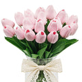25Pcs Artificial Tulips, Real Touch Faux Tulips Artificial Flowers (White)