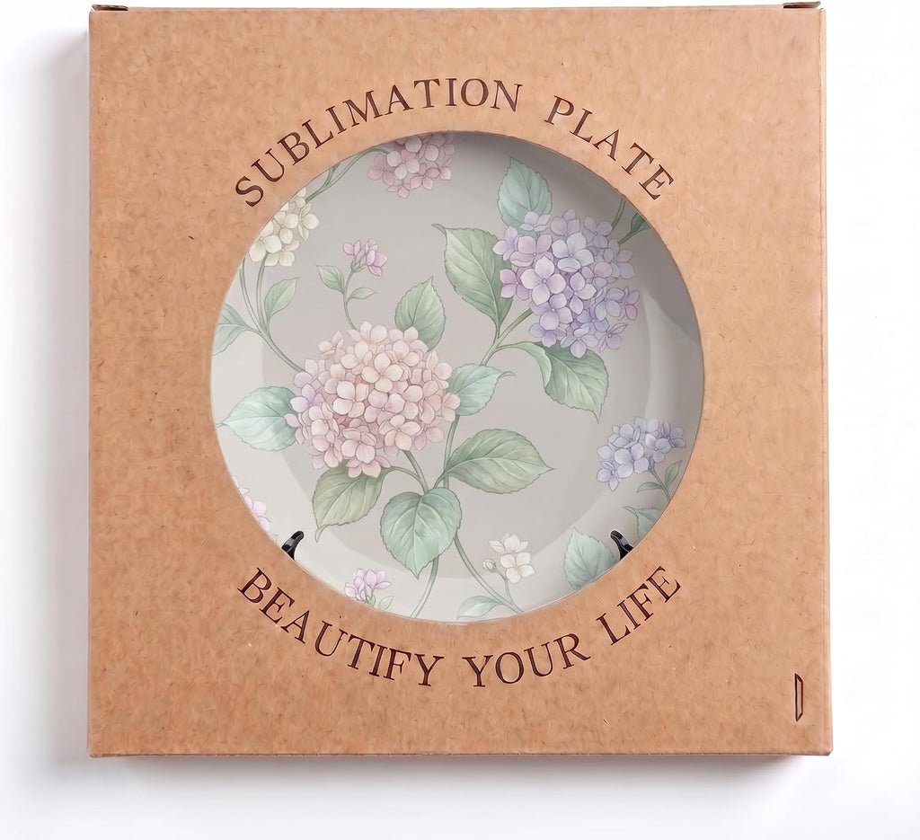 Hydrangea Decorative Plates for Display 10 Inch Floral Wall Decor
