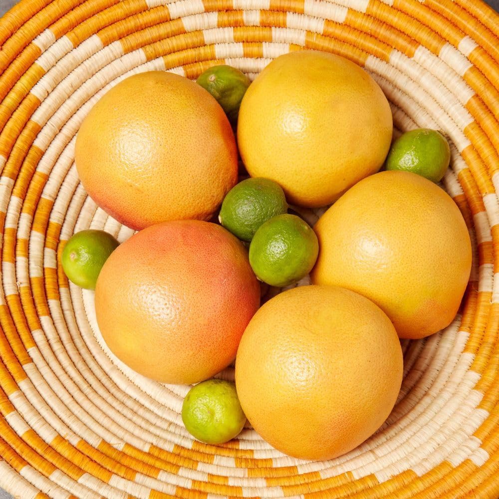 Colorful Woven Decorative Bowls - Hold Fruits, Bread, Snacks, Keys, Wallet, Kitchen Countertop, Entry Way, Living Room, Coffee Table (Orange (16" Wide))