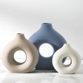 Vanselia Ceramic Vase Home Table Decor - Flower Vases Set of 3 Small Living Room Centerpiece Decorations for Shelf Bedroom Office Kitchen Dining Desk Modern Aesthetic Farmhouse Decorative (Brown)