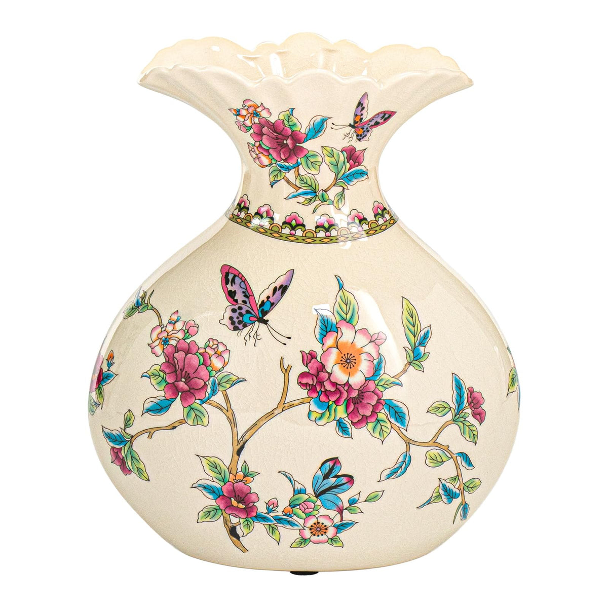 KAMMAK Colored Ceramic Vase, Beautiful Hand-Painted Decorative Vase, LZ038