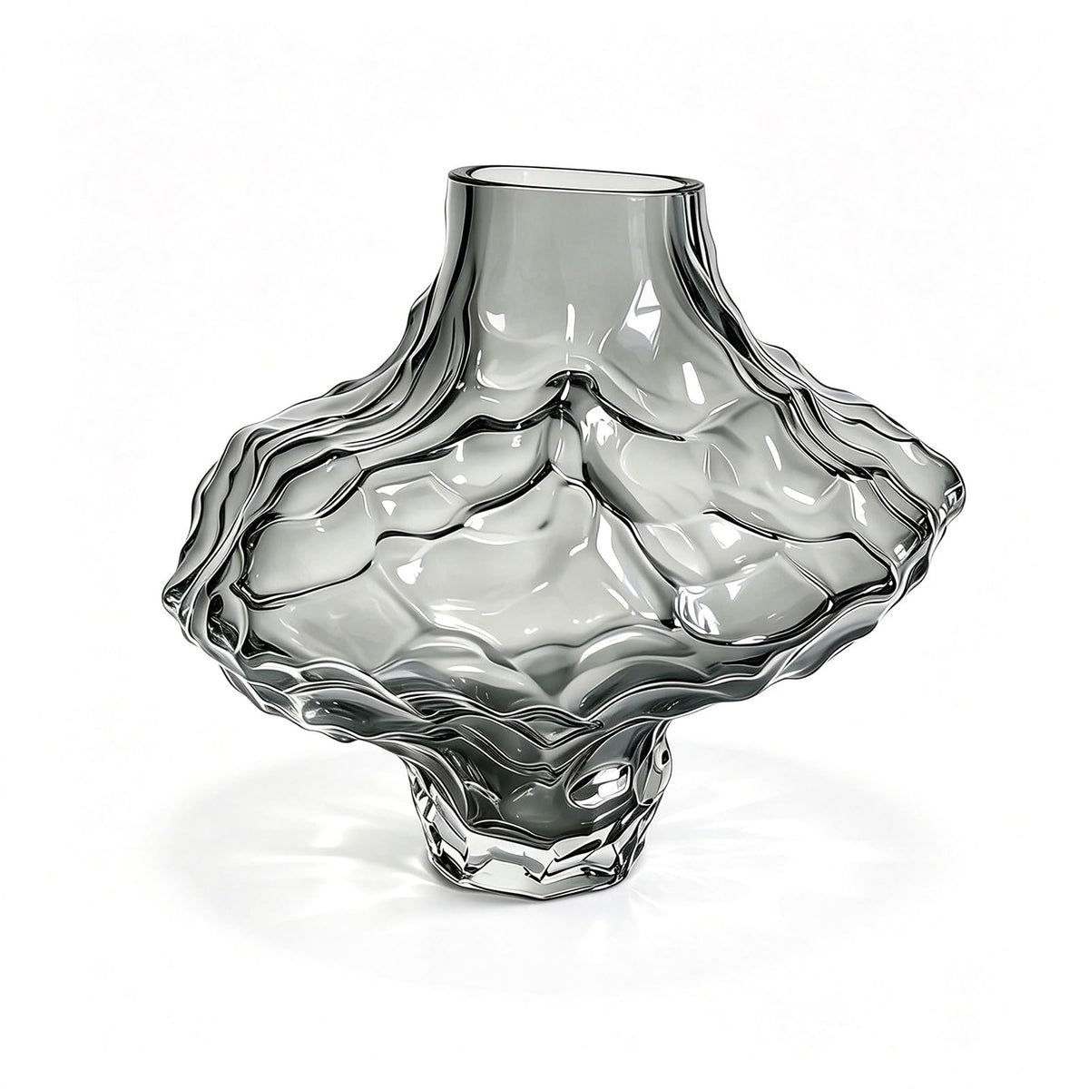 Glass Vase, Black Glass Vase Modern Clear Flower Vases 6.29 Inch, Thickened Glass Vases for Centerpieces, Minimalist Decorative Vase for Living Room Kitchen Office Wedding