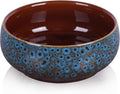5.9“ Blue Ceramic Decorative Bowl – Pottery Key Bowl for Entryway Table, Candy Dish, Jewelry Trinket Dish, Fruit Bowl for Kitchen Counter, Rustic Blue Glazed Bowl for Home Decor