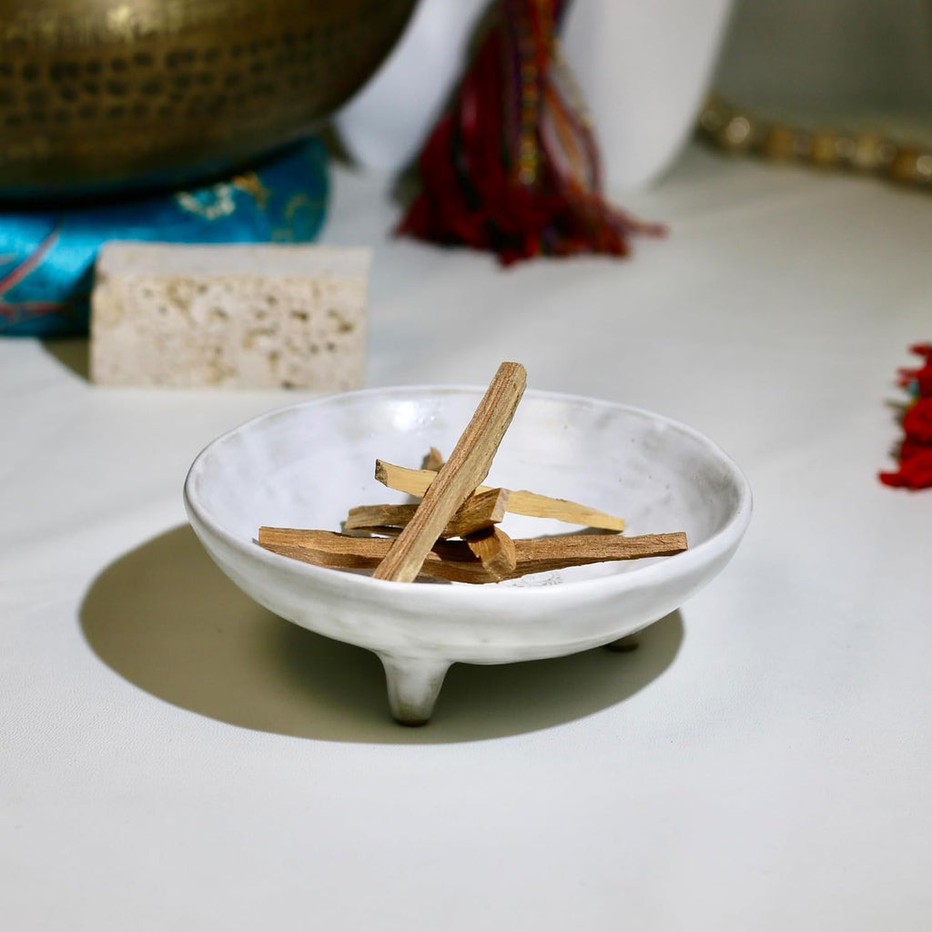 Prayer Offering Ritual Bowl Plate Great for Use Candles Tray Religious Spiritual Gifts （White Tree Life）