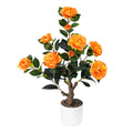 Caxchiling Artificial Camellia Tree 2FT, Faux Potted Tree Indoor