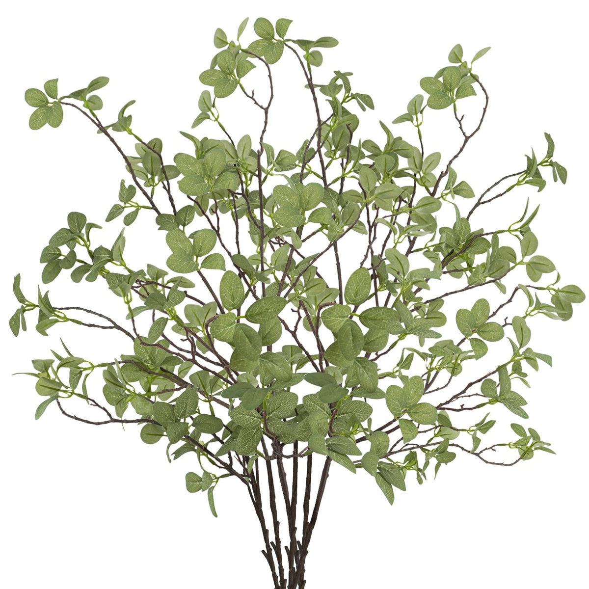 2 pcs Artificial Greenery Stems, 41.3’’ Tall Fake Plants Branches Faux Greenery Ficus Twig Leaf for Home Garden Shop Office Desk Decoration
