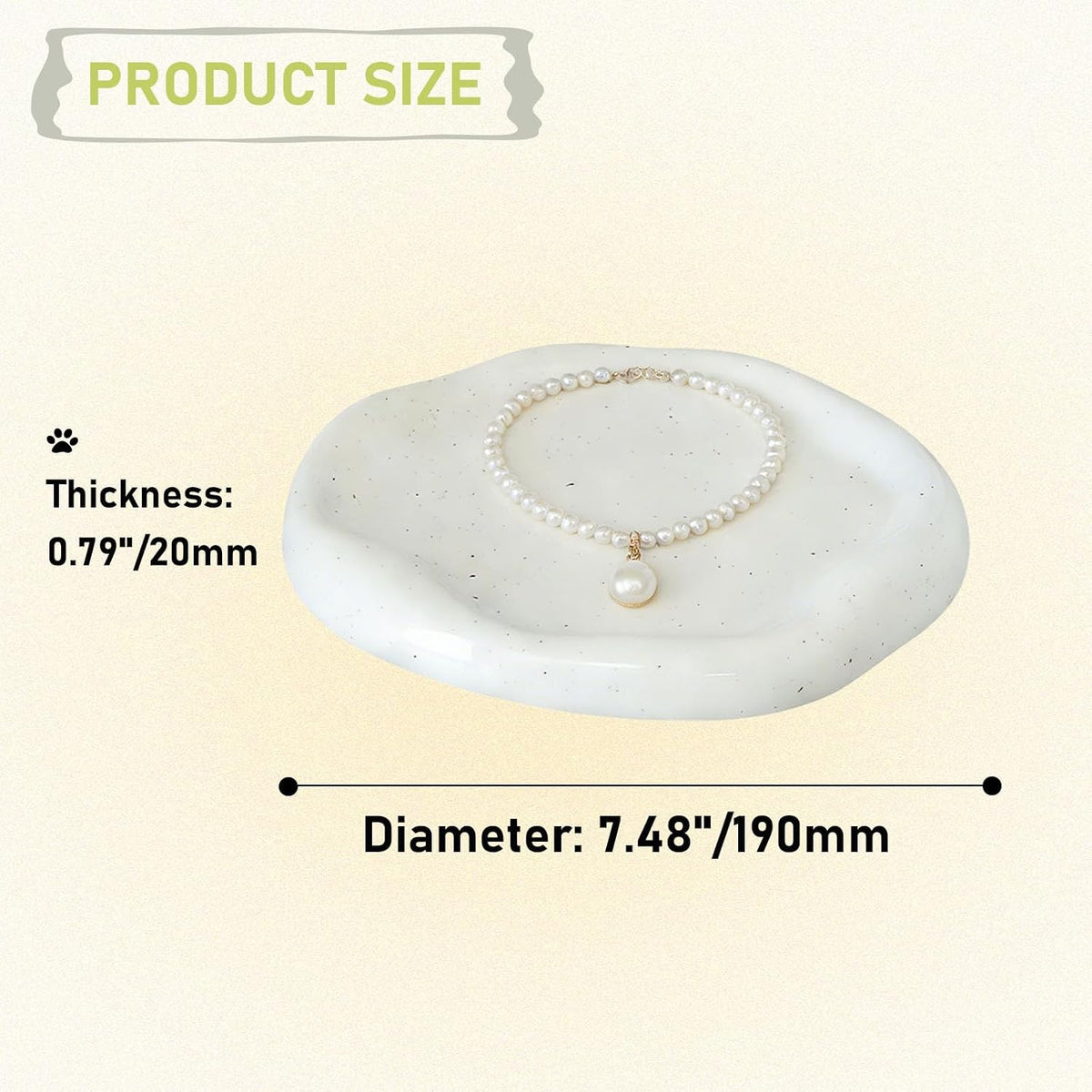 CHENACC Ceramic Jewelry Tray, White Round Cloud-Shaped