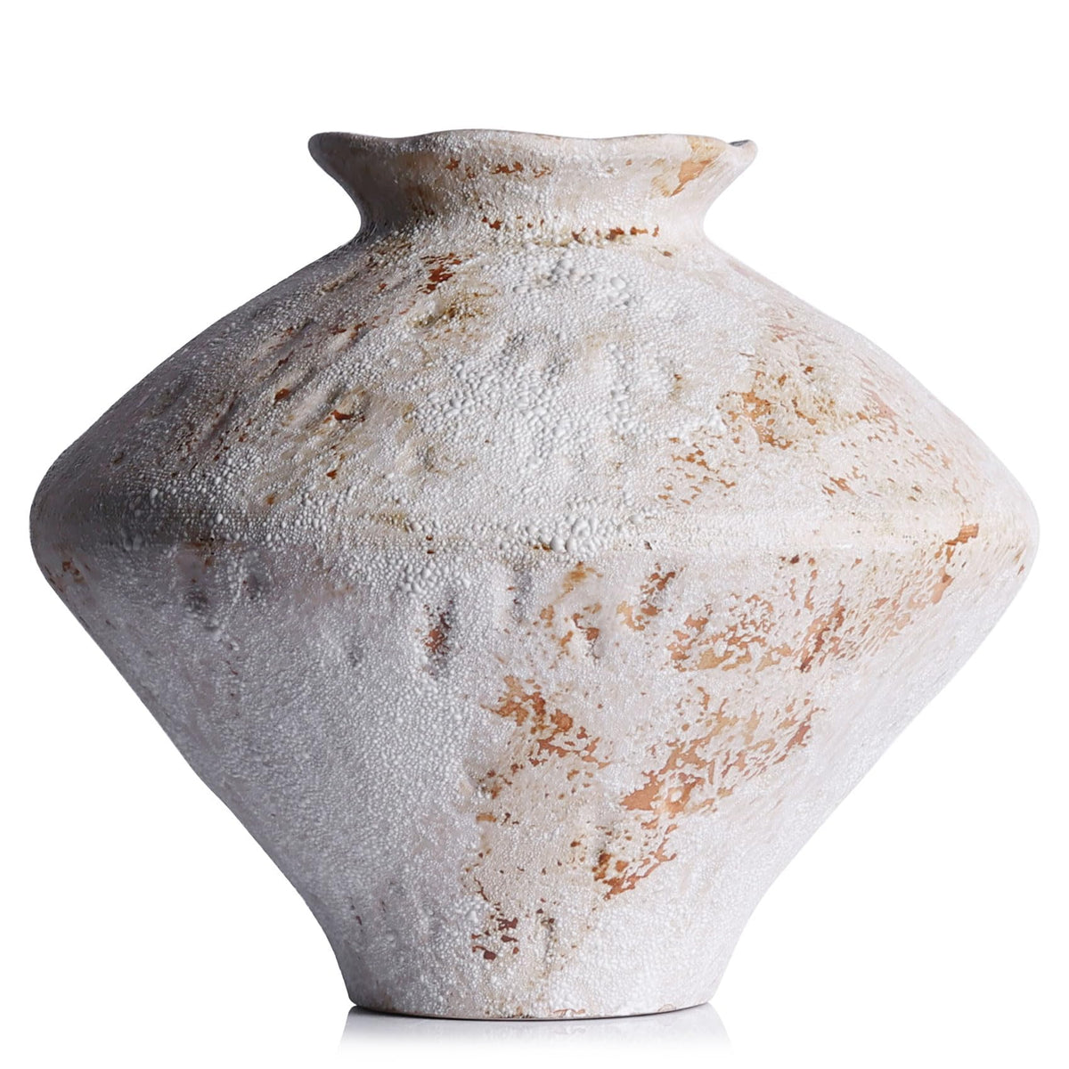 Wabi Sabi Rusty Vintage Vase, 6.3" Tall Wabi Sabi Decor Rustic Farmhouse Pottery Vase for Centerpiece, Textured Pottery Flower Vases for Home Decorative, Table, Living Room, Bedroom, Bathroom, Kitchen
