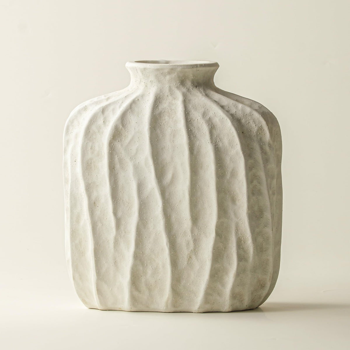 6.3 Inch White Ceramic Vase for Home Decor
