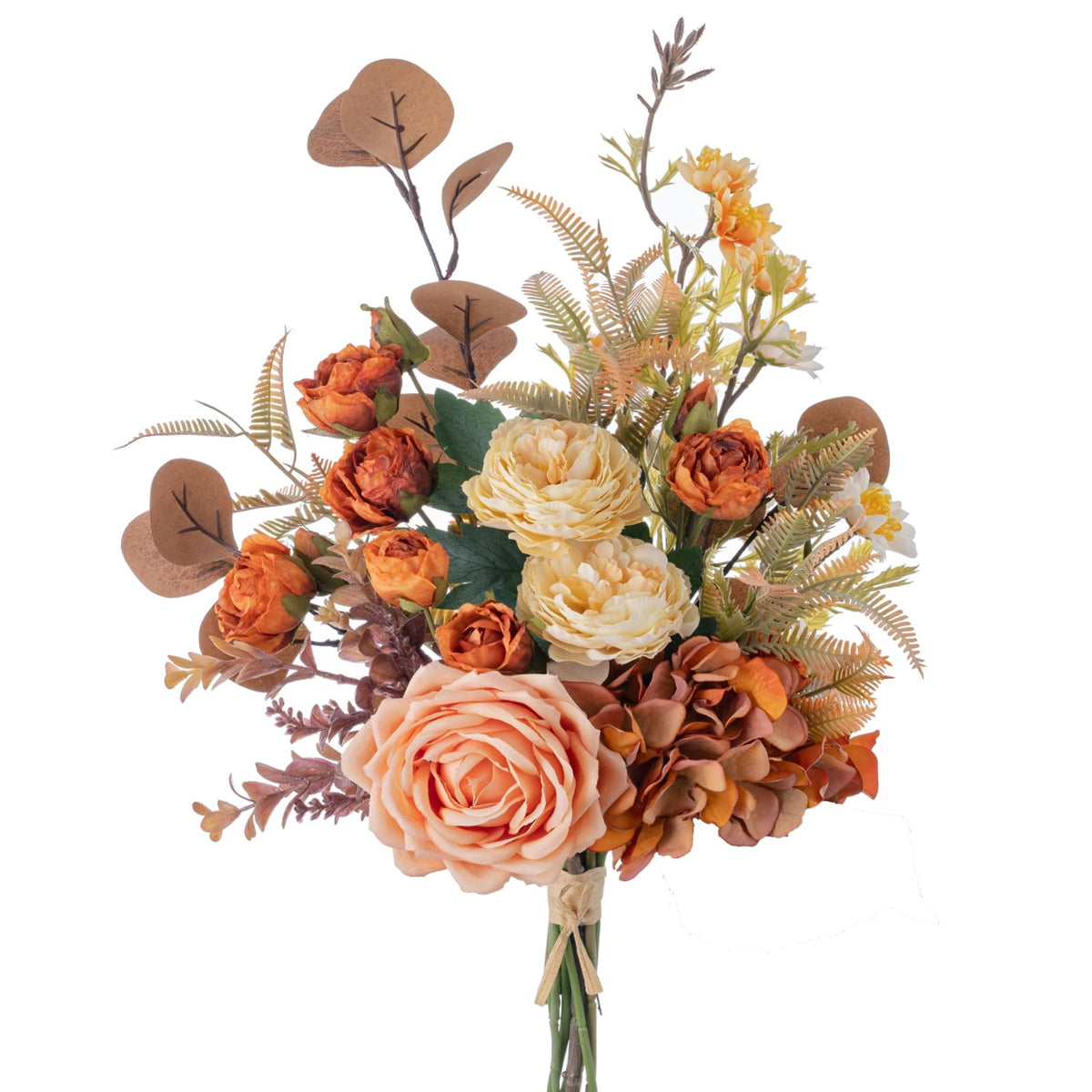 17-inch Artificial Fake Faux Flowers Silk Flower Arrangements Bouquets with Dandelions, Dahlias, Hydrangeas, Sunflowers, Roses, Astilbes and Shooting Star Branches(Autumn Haze)