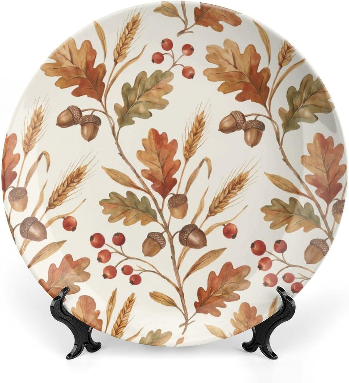 Decorative Plates 8" Fall Decor Acorn Wall Plates with Stand