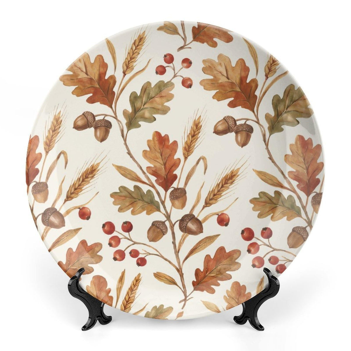 Decorative Plates 8" Fall Decor Acorn Wall Plates with Stand