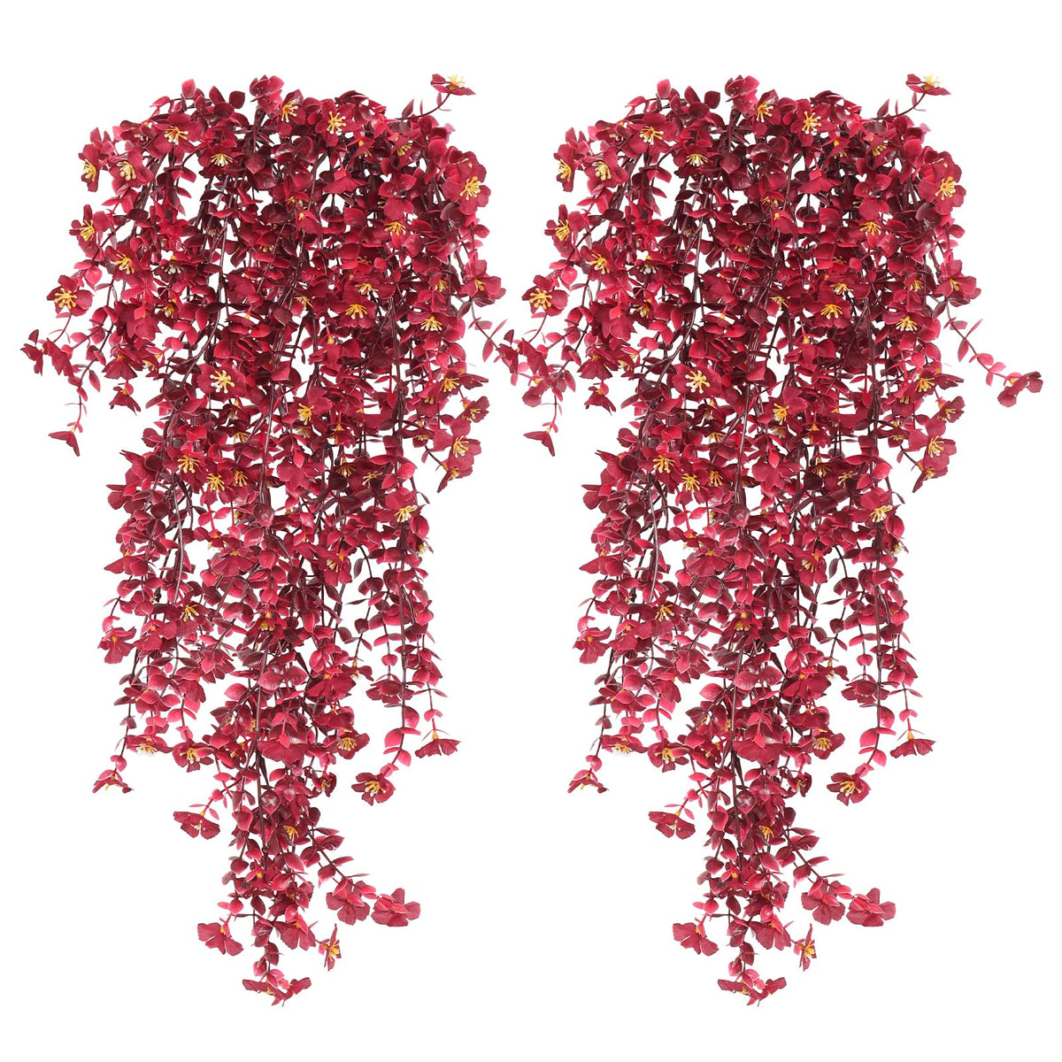 RECUTMS 4Pc Artificial Flowers for Outdoor Fake Hanging Plants White