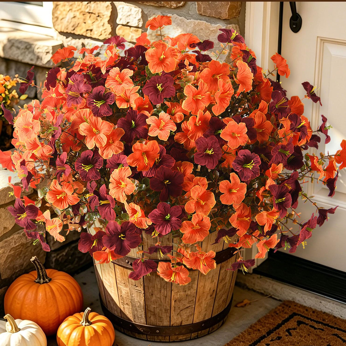 Artificial Fake Petunias Flowers for Outdoors Spring Summer Decoration