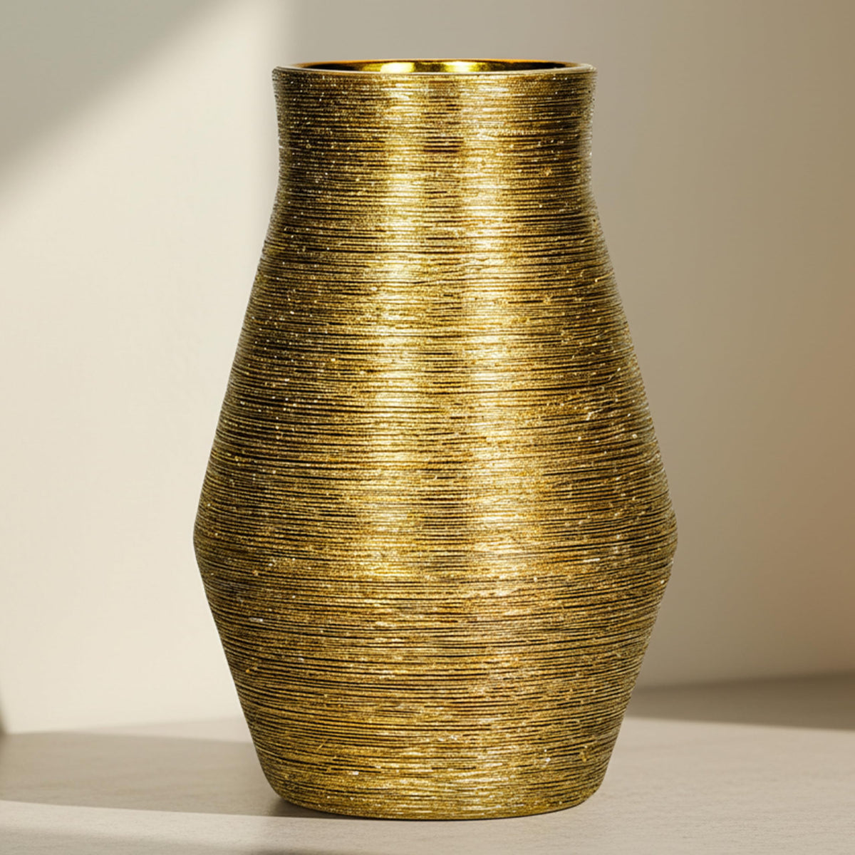Rustic Farmhouse Ceramic Vase, 10 Inch