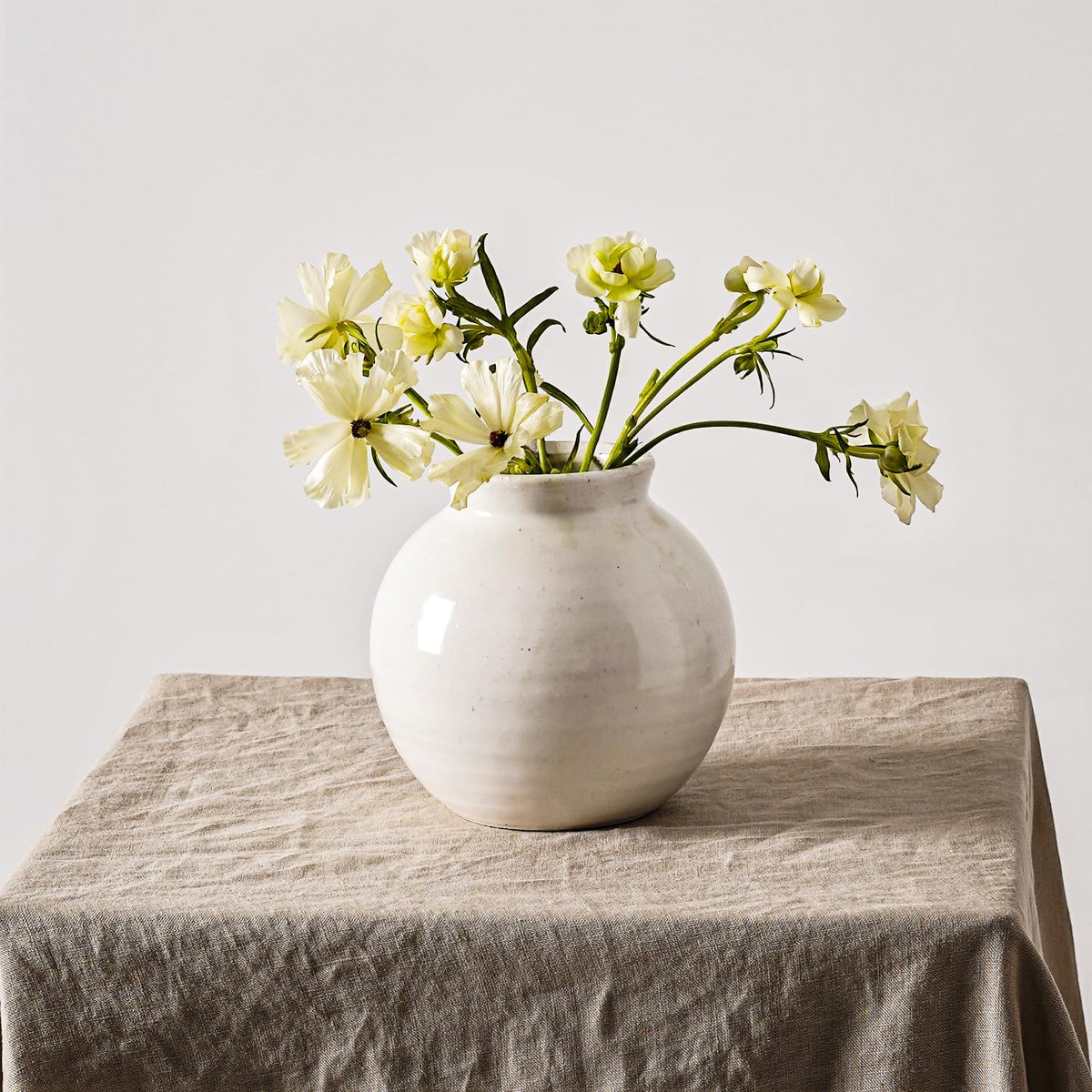 LE TAUCI Ceramic Vase, 9 Inch, Large Vase, Decorative Vase, Grey Vase