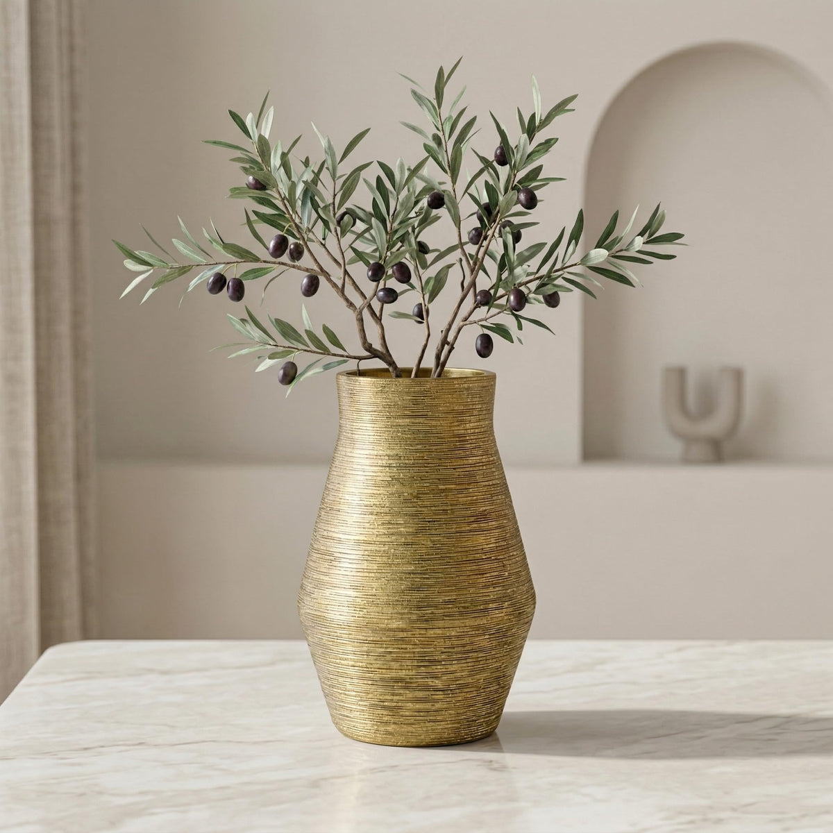 Rustic Farmhouse Ceramic Vase, 10 Inch