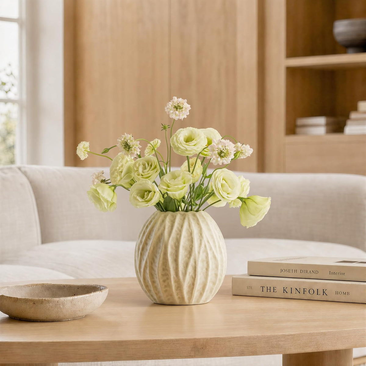 6.3 Inch White Ceramic Vase for Home Decor