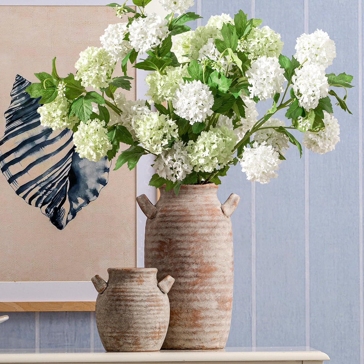Vanselia Ceramic Flower Vase Home Decor Living Room Table Vases (12" Retro)