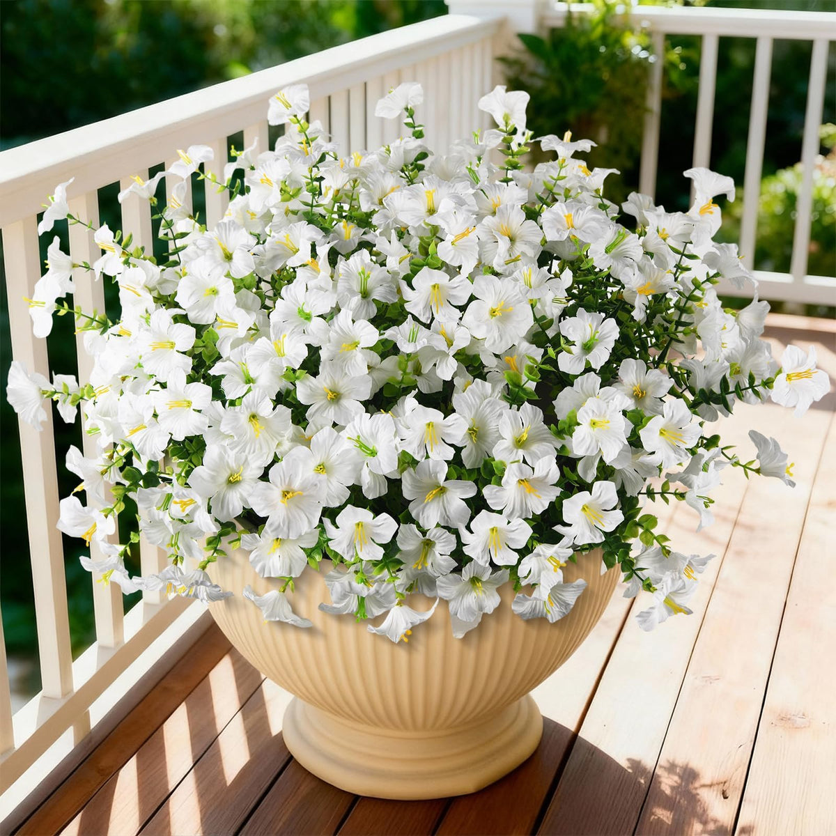 Artificial Fake Petunias Flowers for Outdoors Spring Summer Decoration
