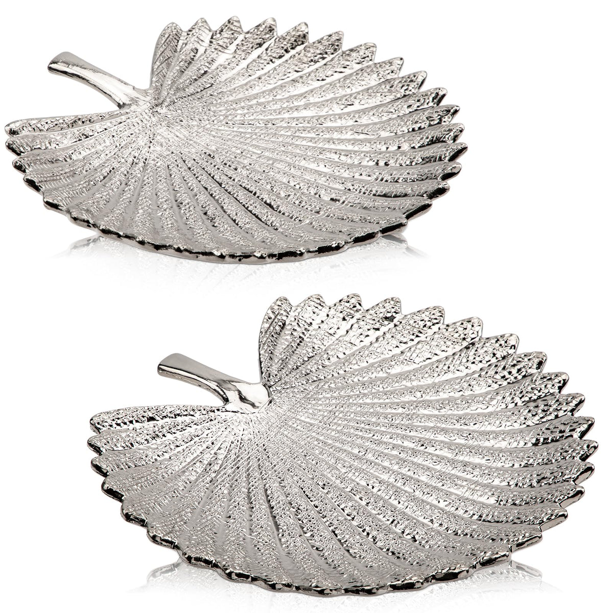 Ceramic Leaf Shaped Decorative Tray, Black Gold Monstera Leaf Plate 12.6"x11" for Jewelry, Keys, Snack, Candle Holder, Modern Table Centerpiece Home Decor