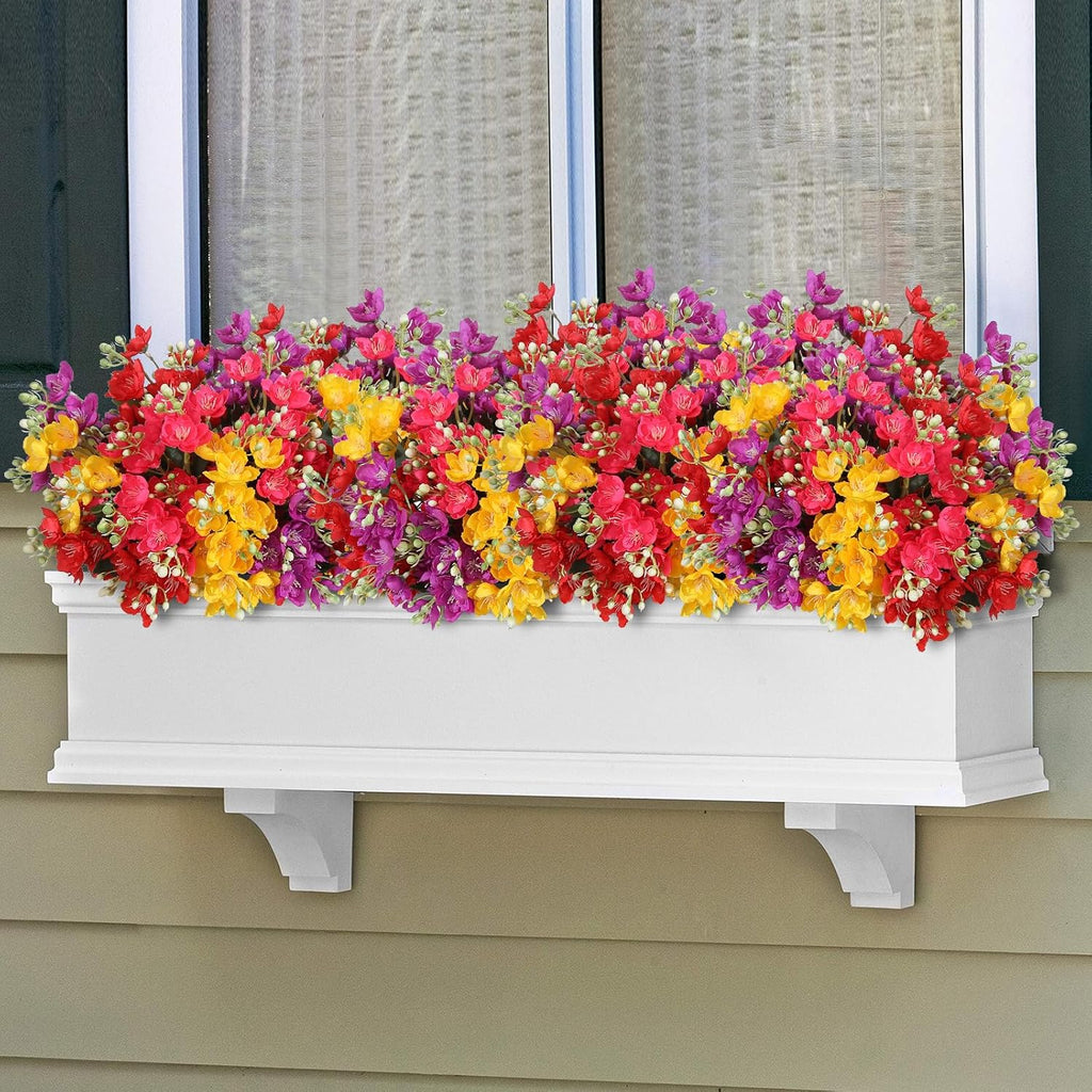 12 Bouquet Artificial Flowers UV Resistant for Outdoors Indoors Decor