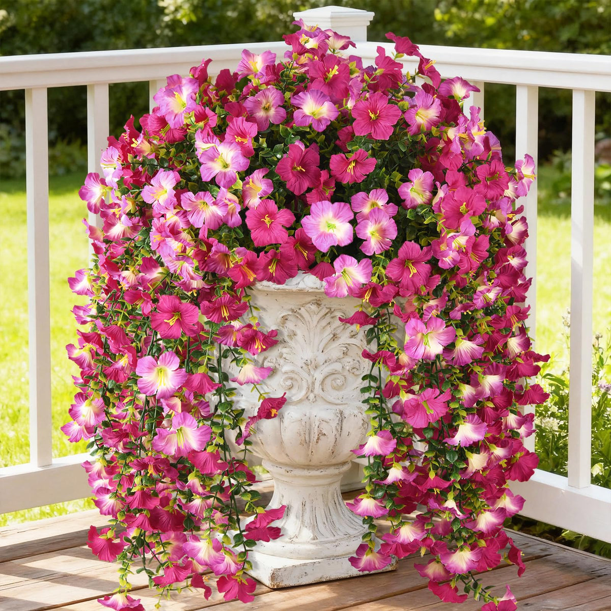 INQCMY Artificial Fake Fall Flowers Plants for Outdoor Decoration
