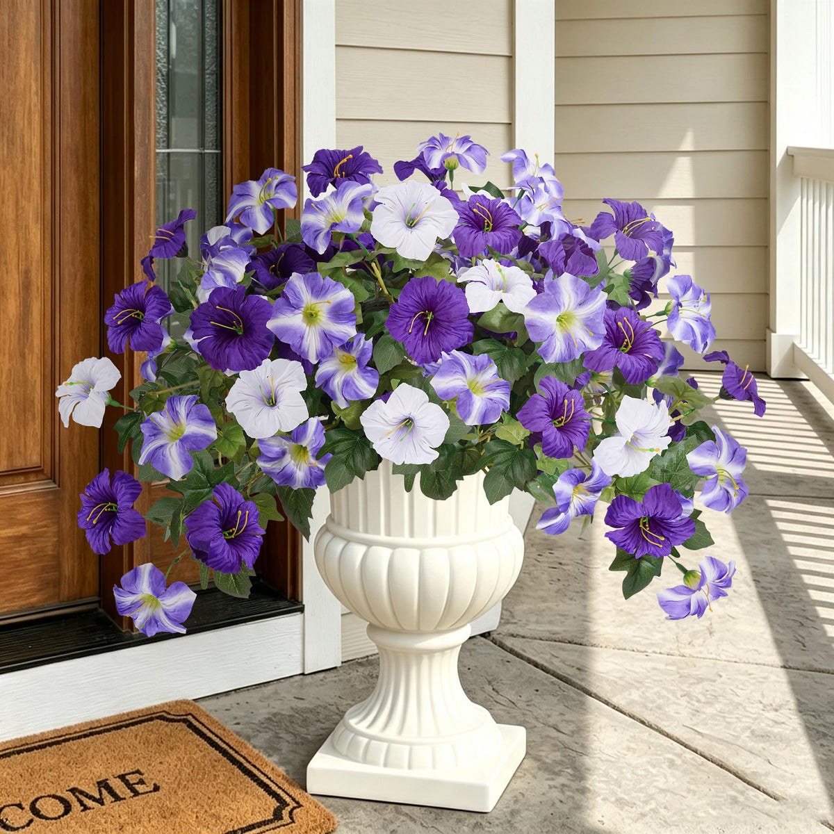 3 Pack Artificial Fall Petunia for Outdoors No Fade Fall Decor