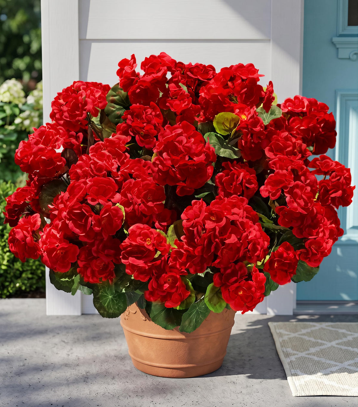 Fake Geraniums Fall Flowers Artificial Flowers for Outdoors Autumn Decor, 6 Bundles Silk Geraniums Fake Plants Realistic UV Resistant Faux Flowers for Outside Planters Garden Balcony Porch Indoor, Mix
