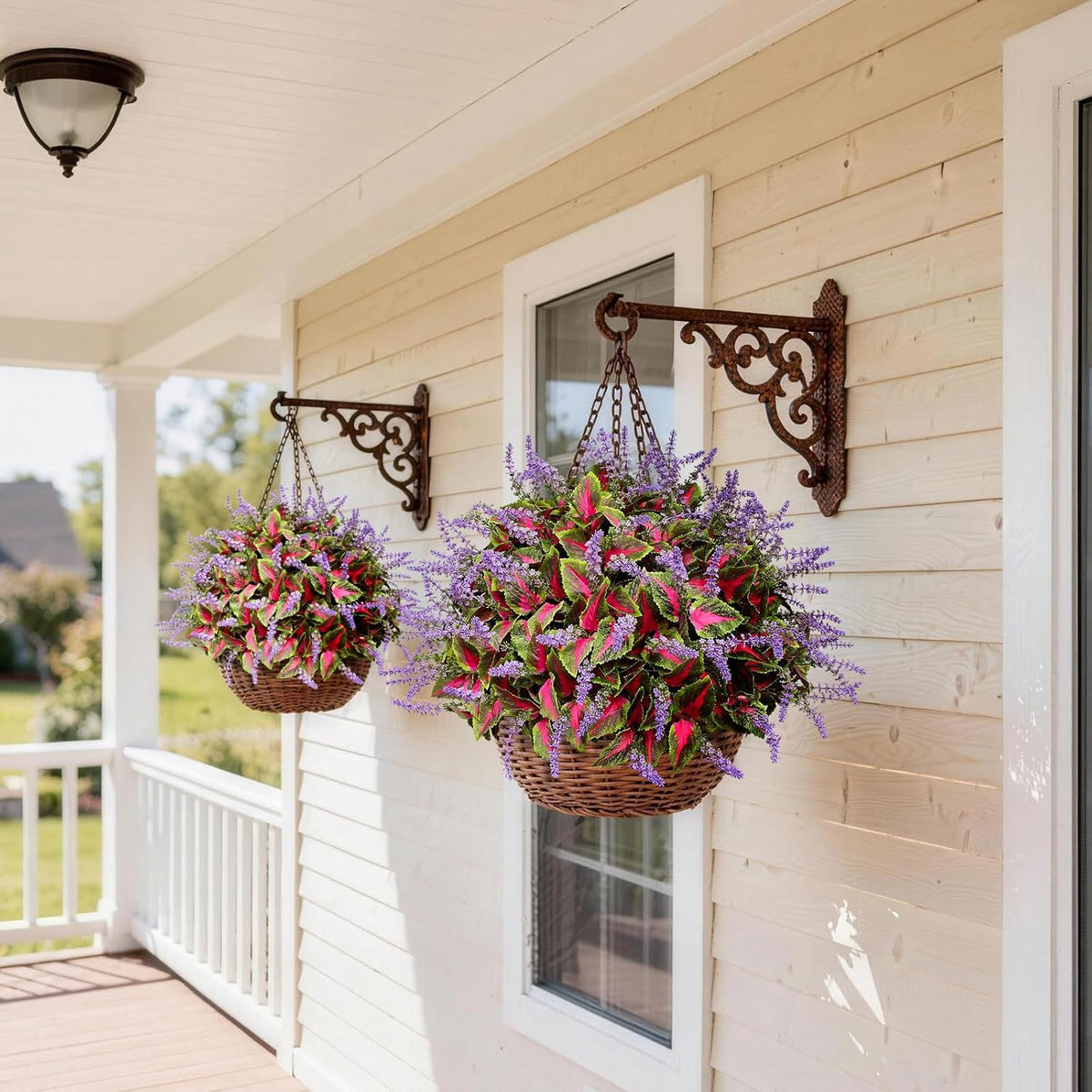 12 Bundles Artificial Coleus Flowers | UV Resistant No Fade Silk Faux Plants | Spring Summer Outdoor Fake Greenery for Garden Patio Planters Front Porch Pathway Decor (Pink)