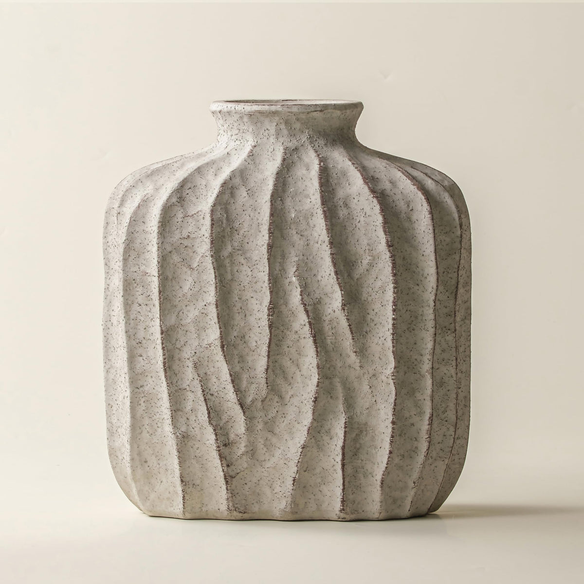 7.9 Inch Gray Ceramic Vase for Home Decor