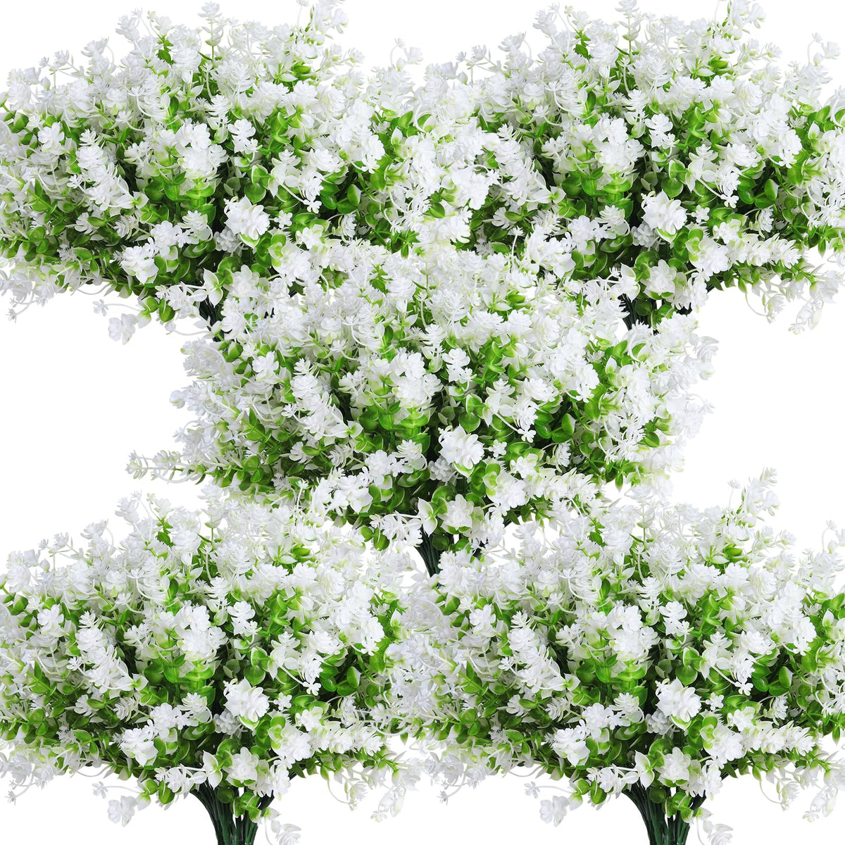 RECUTMS Artificial Flowers,Fake Boxwood Outdoor UV Resistant Plants,8 Packs