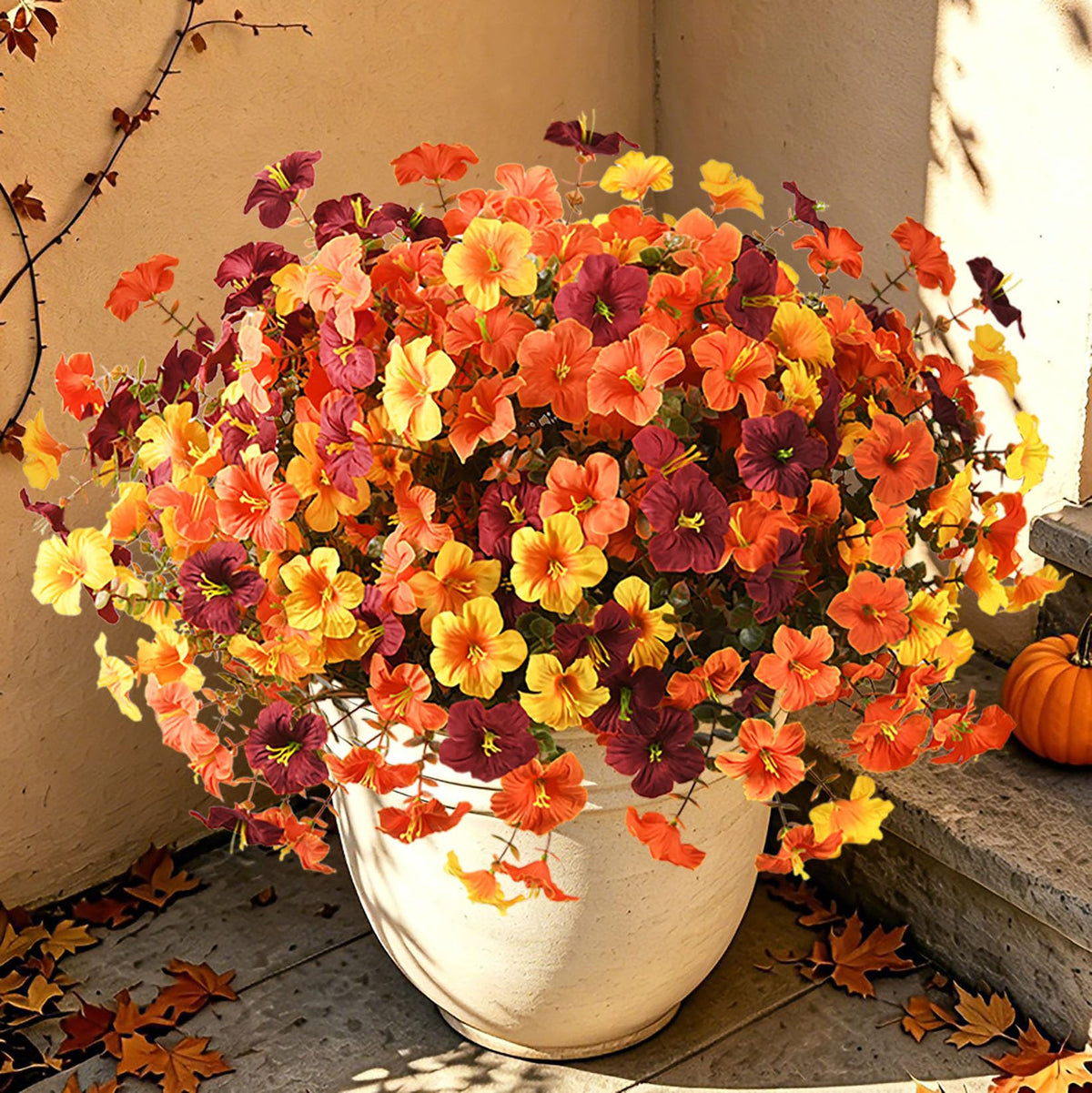 Artificial Fake Petunias Flowers for Outdoors Spring Summer Decoration
