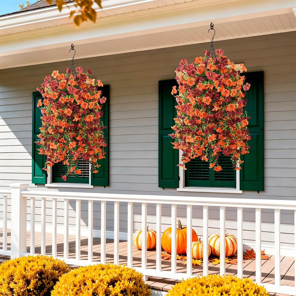 INQCMY Artificial Fake Fall Flowers Plants for Outdoor Decoration