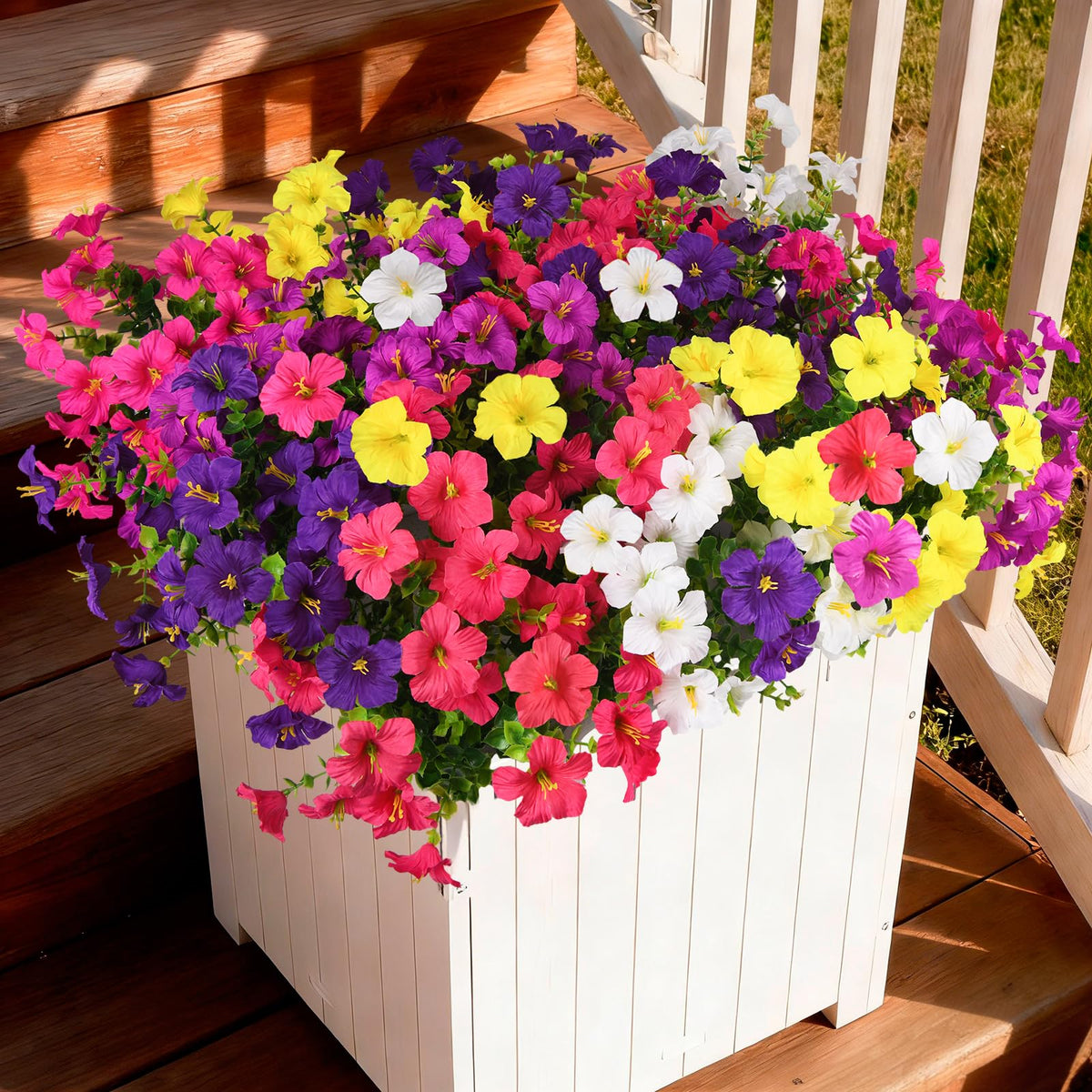 INQCMY Artificial Fake Fall Flowers Plants for Outdoor Decoration
