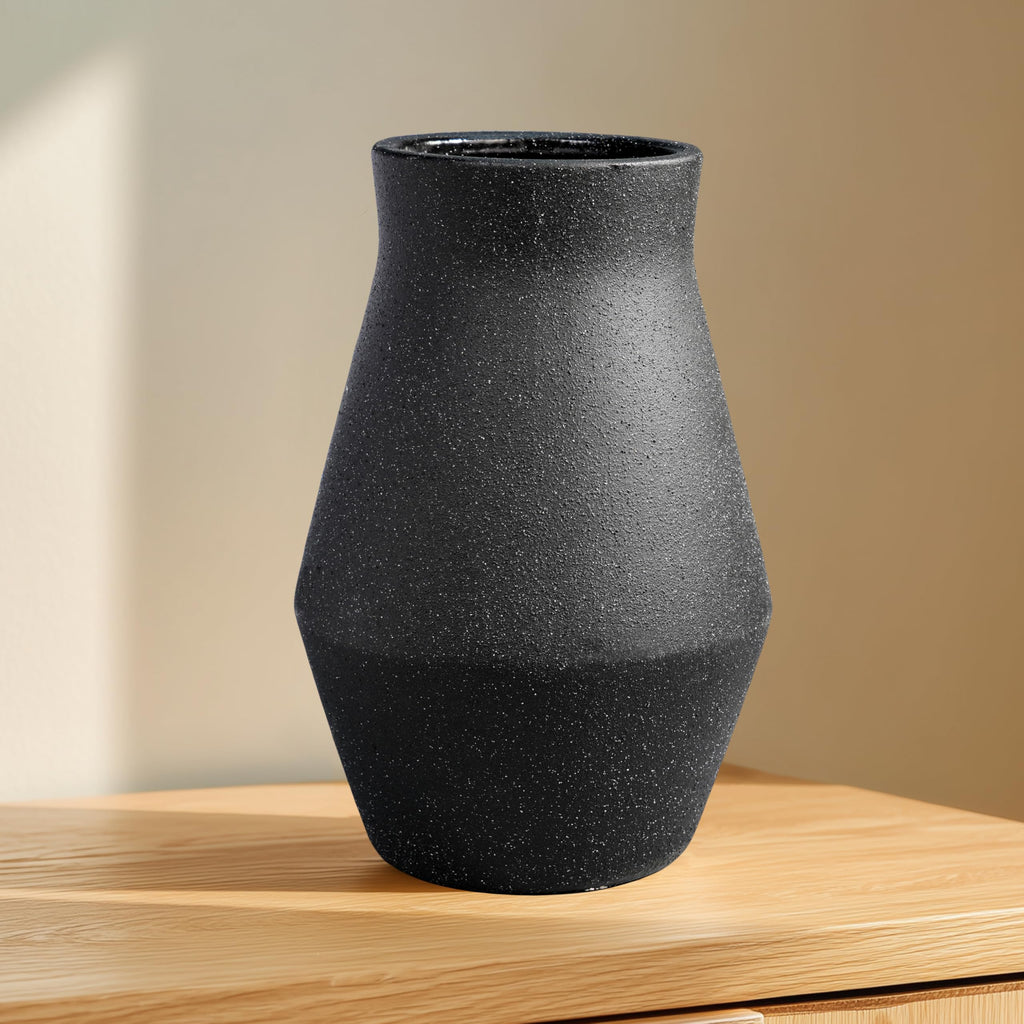 Rustic Farmhouse Ceramic Vase, 10 Inch