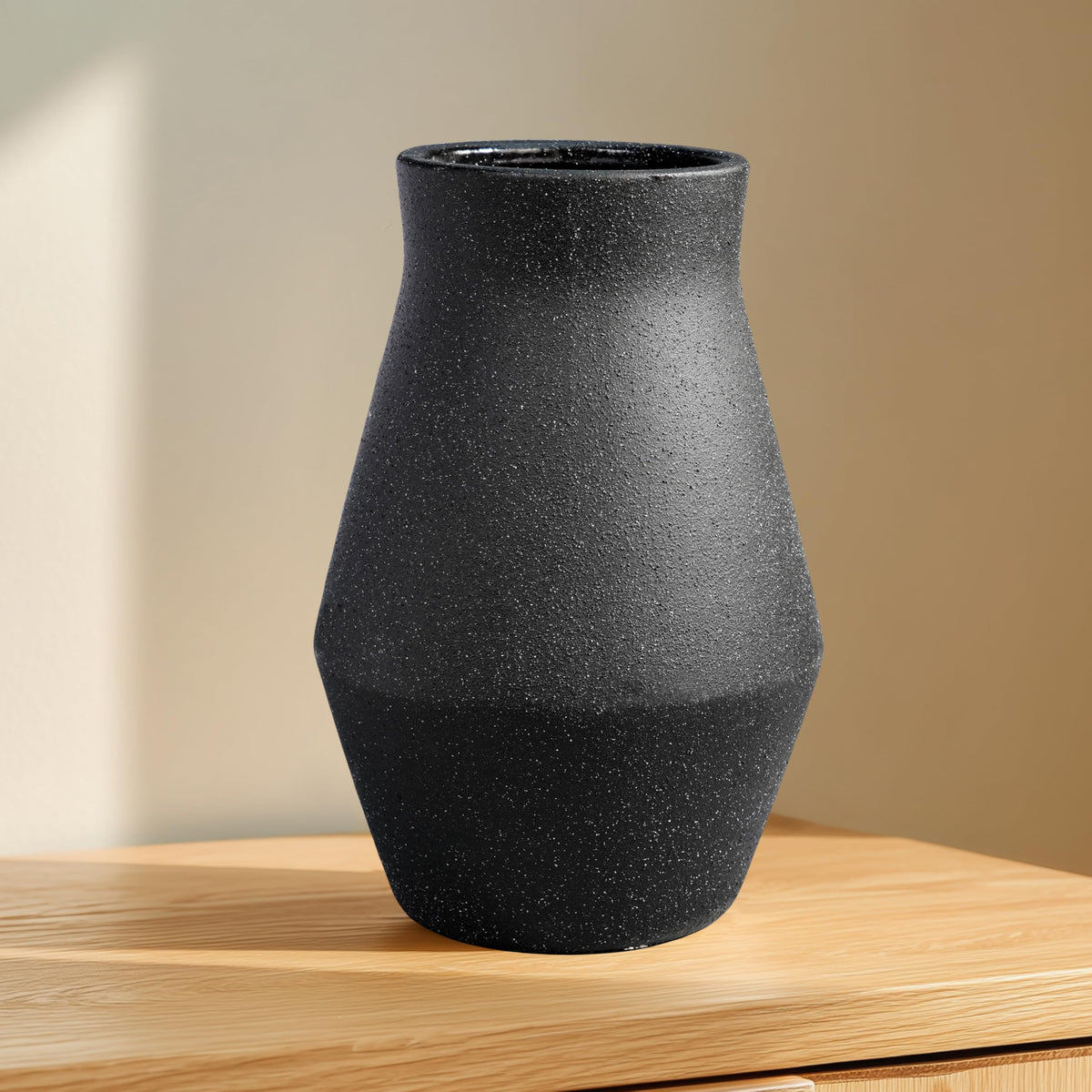 Rustic Farmhouse Ceramic Vase, 10 Inch
