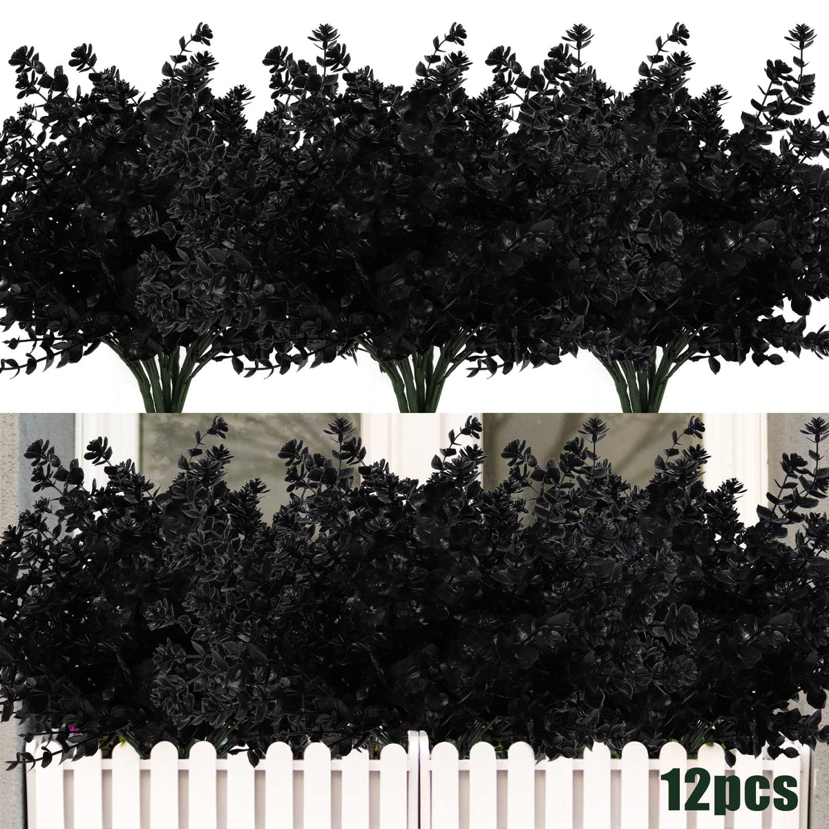 RECUTMS Artificial Flowers,Fake Boxwood Outdoor UV Resistant Plants,8 Packs