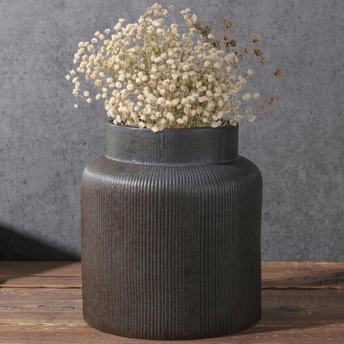 Ceramic Flower Vase Home Decor, 6.2 inch Farmhouse Rustic Vintage Decorative Vases, Pottery Terracotta Boho Flowers Vases for Dining Table, Living Room, Shelf, Kitchen, Bedroom (6.2"-White)