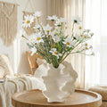 Cream Ceramic Vase, Modern Sculptural Vase with Coral Inspired Design
