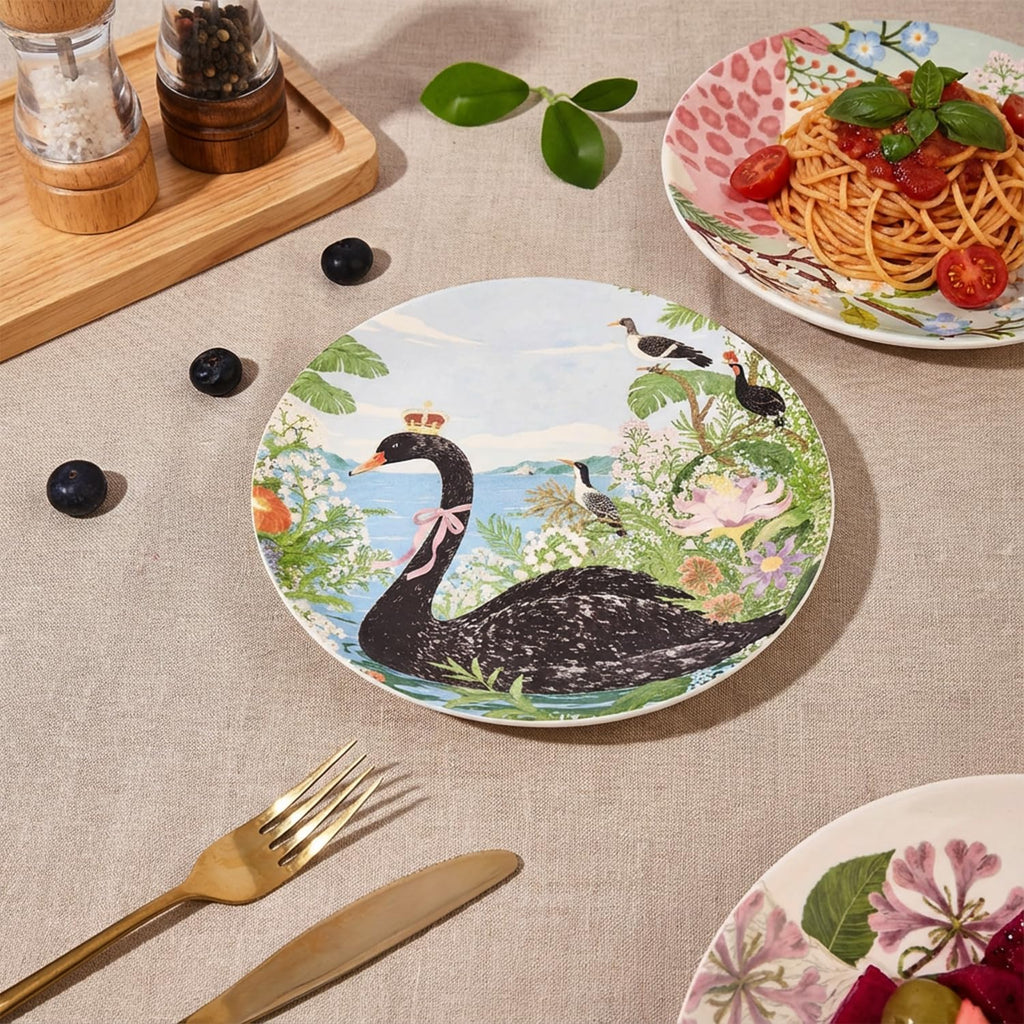 8.5 Inch Ceramic Plates Set of 4, Salad & Dessert Appetizer Plates