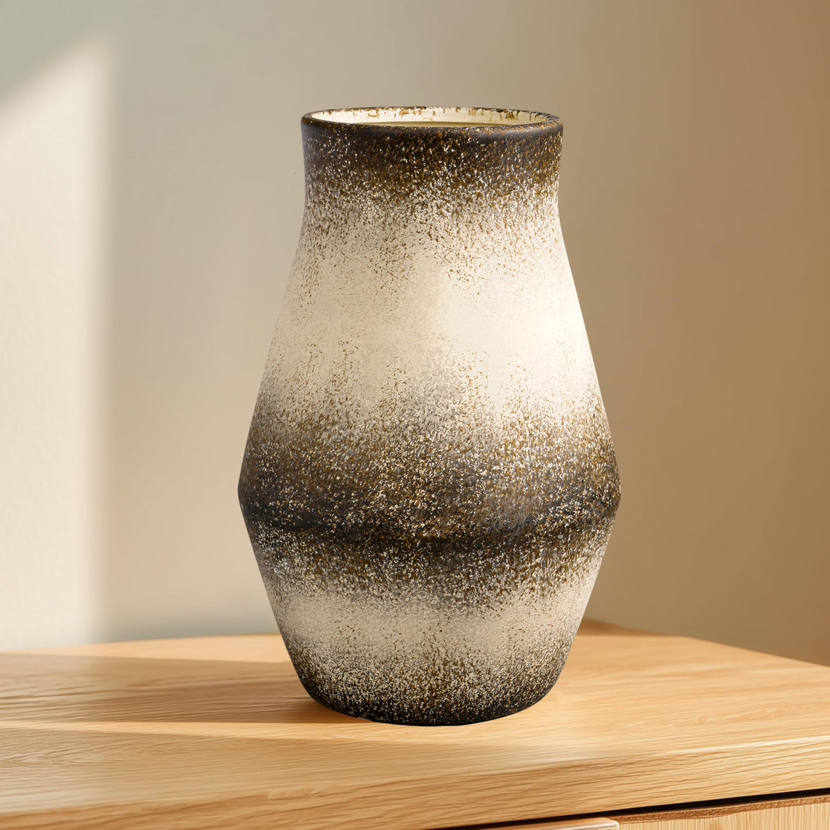 Rustic Farmhouse Ceramic Vase, 10 Inch