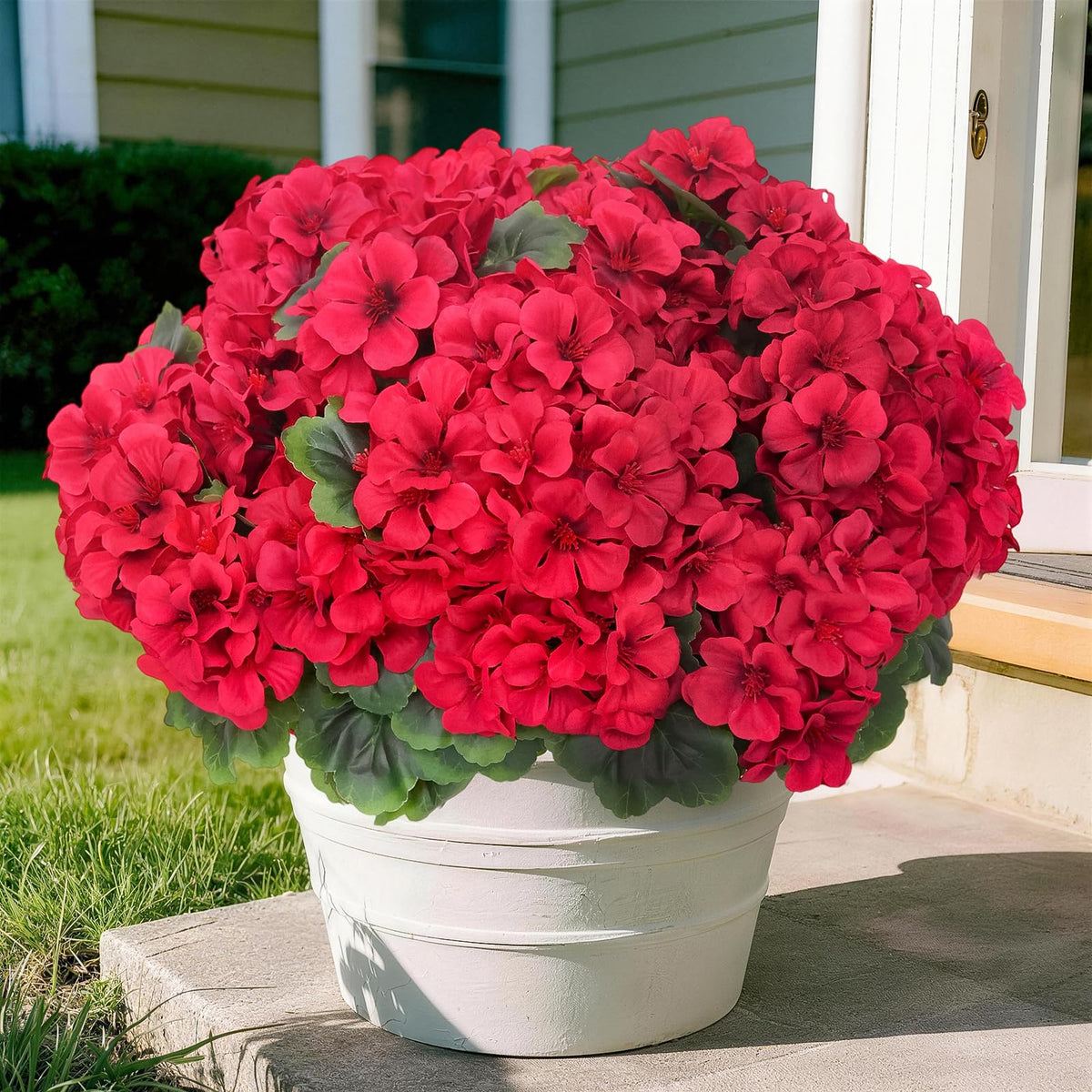 8 Pcs Artificial Geraniums Flowers for Outdoor Decor