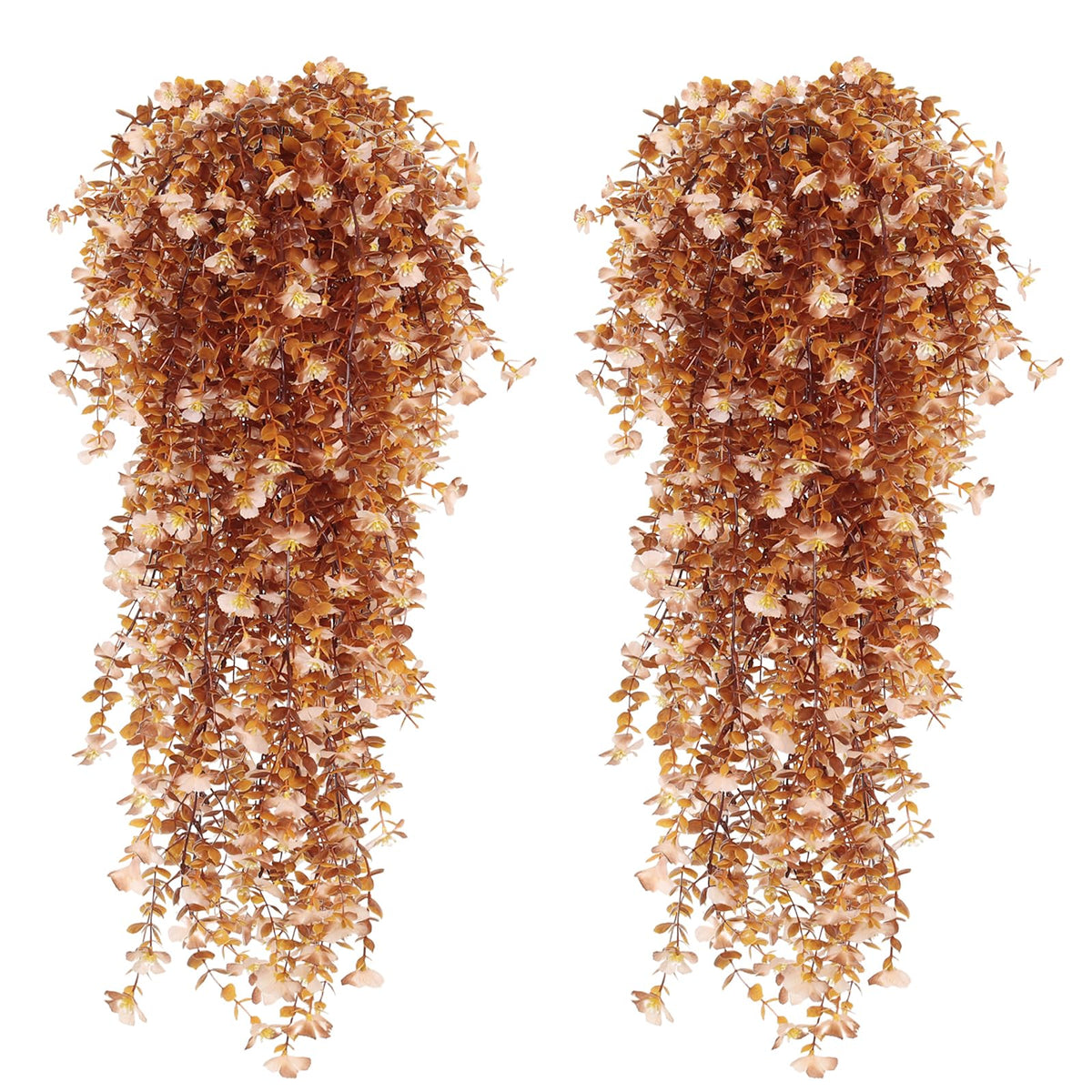 RECUTMS 4Pc Artificial Flowers for Outdoor Fake Hanging Plants White
