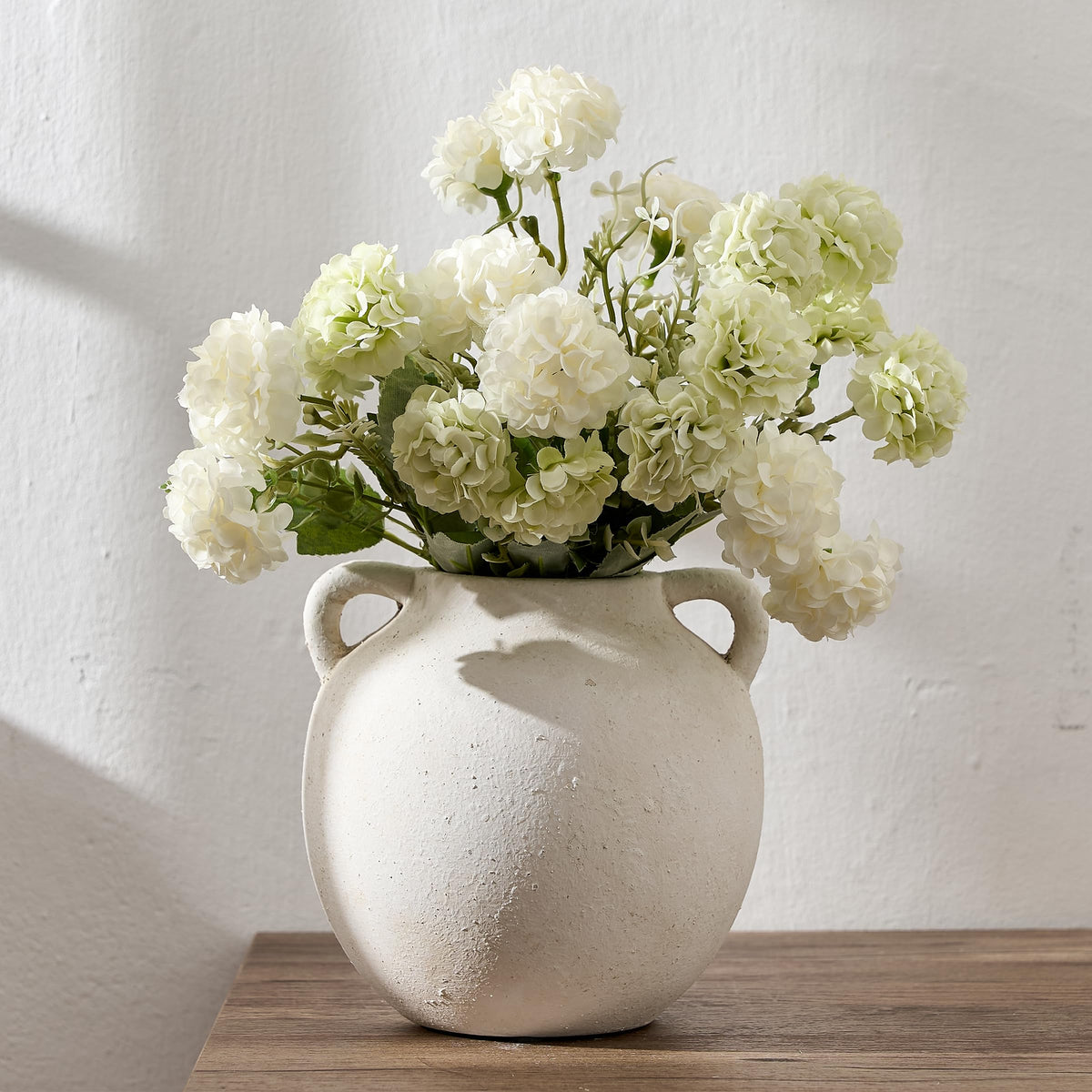 PORCER Ceramic Rustic Vase for Home Decor, 5.8 Inch Terracotta with Handles, Vintage Decorative for Flowers, Plants, Living Room, Table, Thanksgiving - Black Bronze