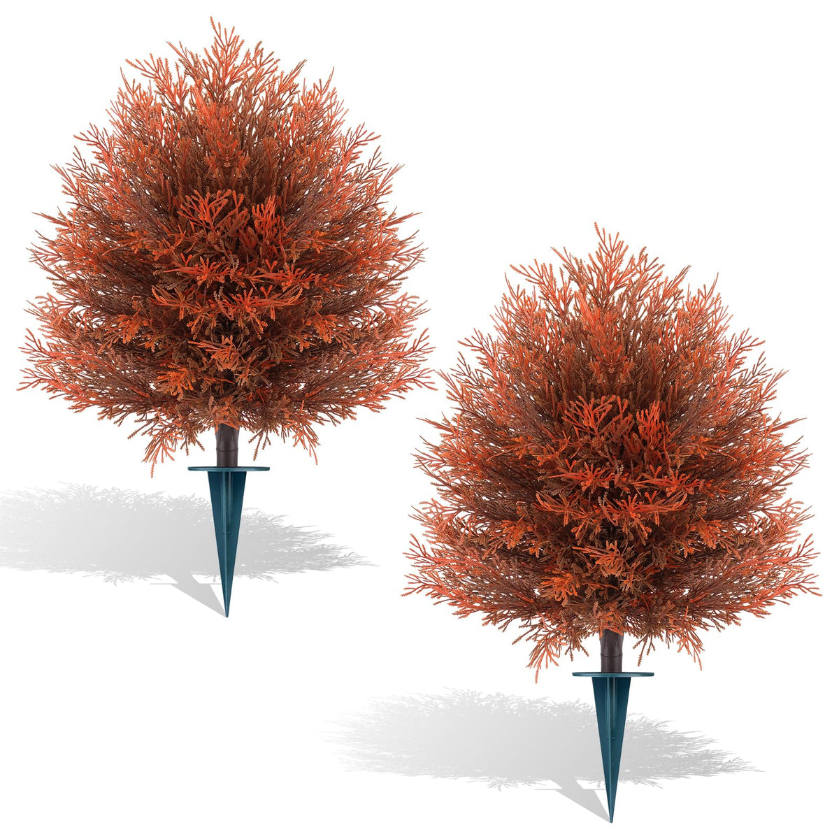 Artificial Boxwood Topiary Ball Lavender, Set of 2 UV Resistant