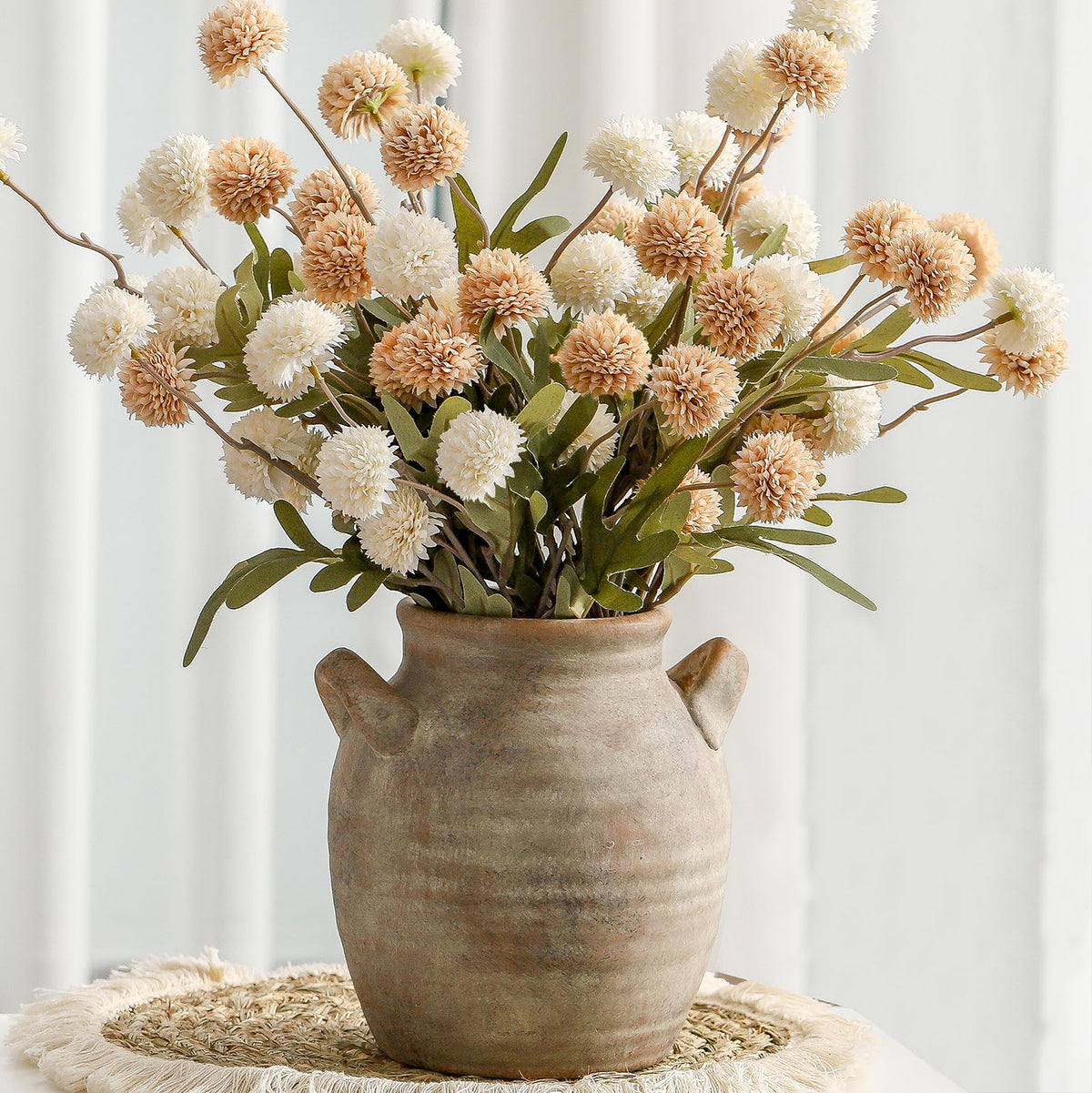 Vanselia Ceramic Flower Vase Home Decor Living Room Table Vases (12" Retro)