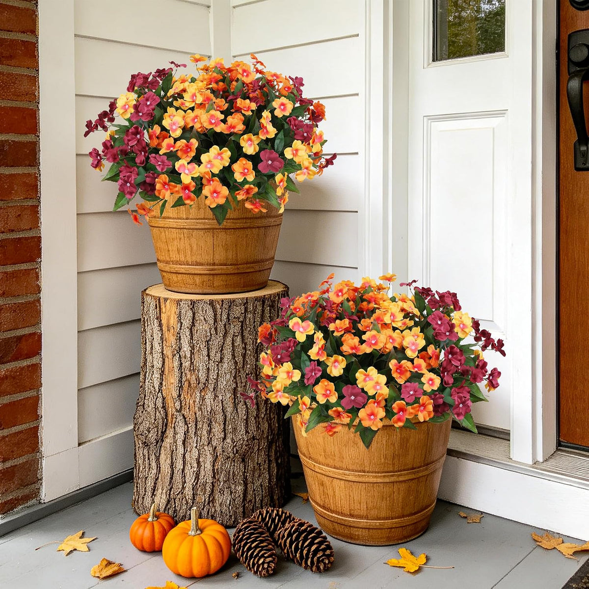 ZFProcess Artificial Fall Flowers for Outdoors Silk Fake Flowers Fall Decor