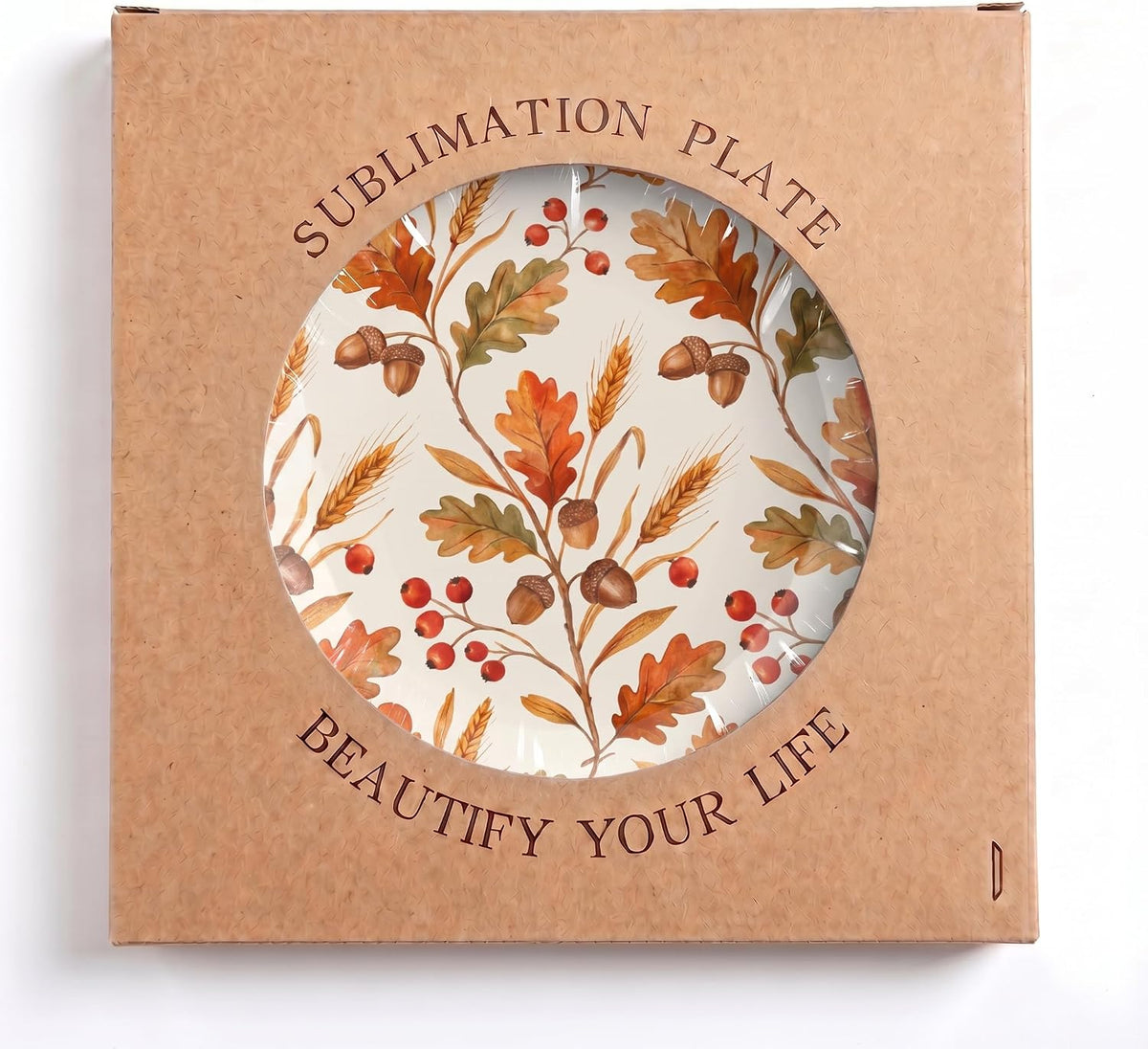 Decorative Plates 8" Fall Decor Acorn Wall Plates with Stand
